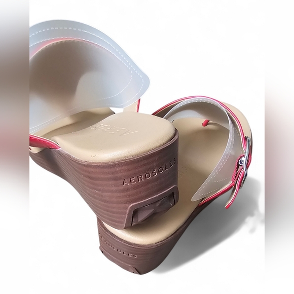 AEROSOLES Red and Silver Thong Sandals - Picture 7 of 8